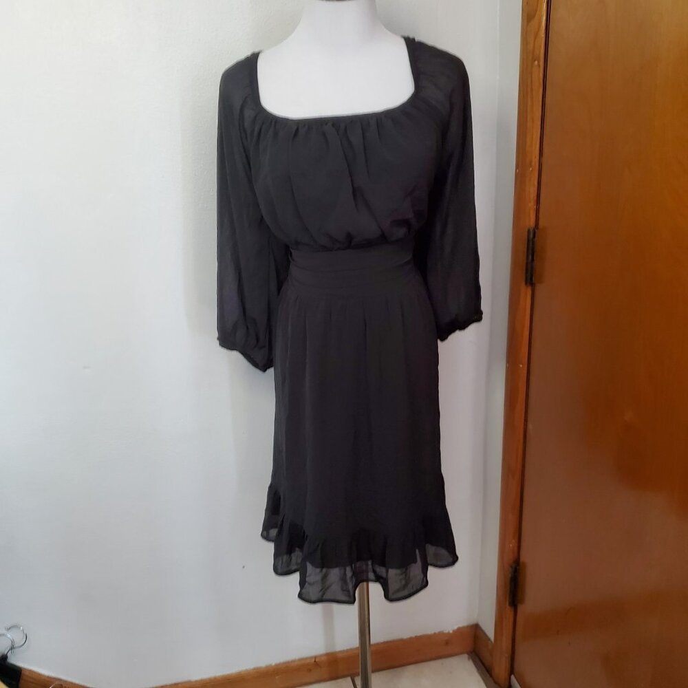 Women's Dokotoo Black Dress Lantern Sleeve Tie Backless 2X Whimsigoth Witchy - Picture 2 of 8